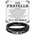 Bracciale Pelle Intrecciata A mio Fratello- Sei il mio Orgoglio.