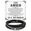 Bracciale Pelle Intrecciata Caro amico - Sei il mio Orgoglio.