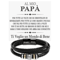 Bracciale Pelle Intrecciata Al mio Papà - Ti Voglio un Mondo di Bene.