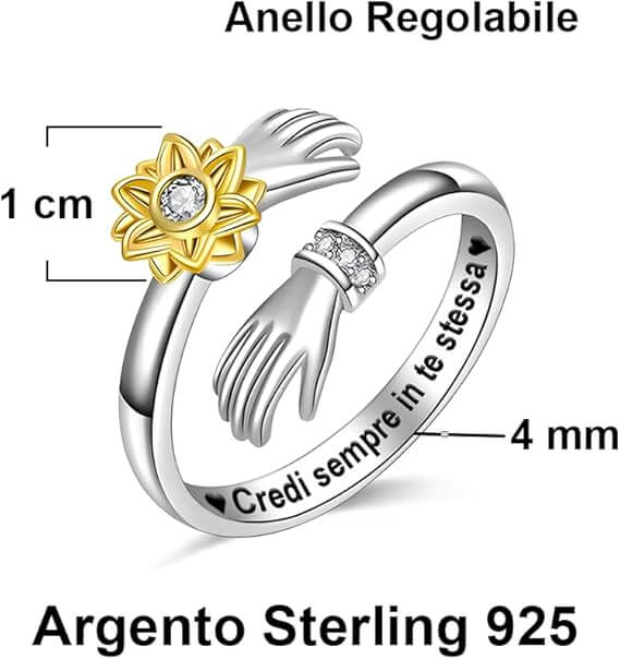 Anello da Donna in Argento Sterling 925 - Credi in te stessa