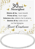 Bracciale Tennis in Argento Sterling 925 Compleanno - 30 anni.