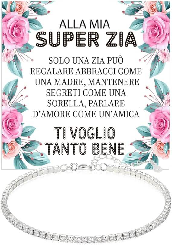 Bracciale Tennis in Argento Sterling 925 - Super Zia
