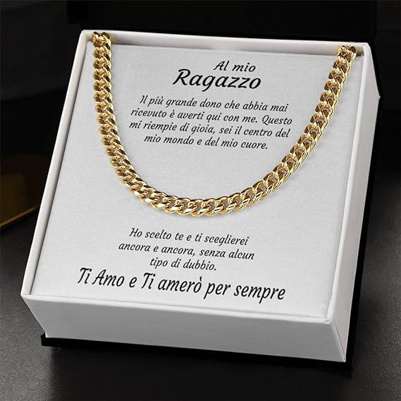 Collana da Uomo Oro - Al Mio Ragazzo Ti amerò per Sempre.