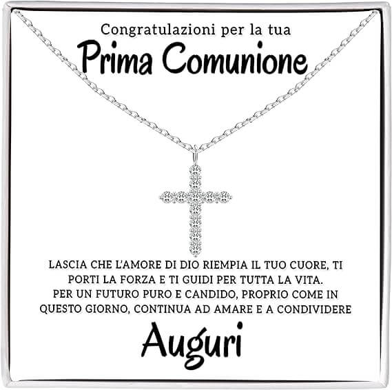 Collana Croce Argento sterling 925 - Prima Comunione
