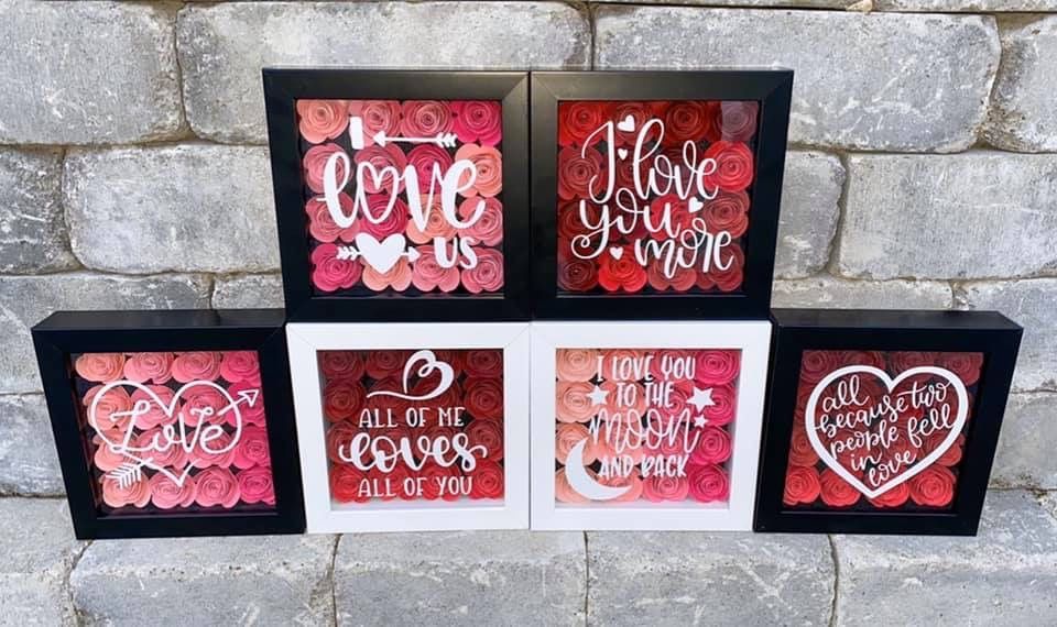 SHADOW BOX PERSONALIZZATE CON ROSE 3D