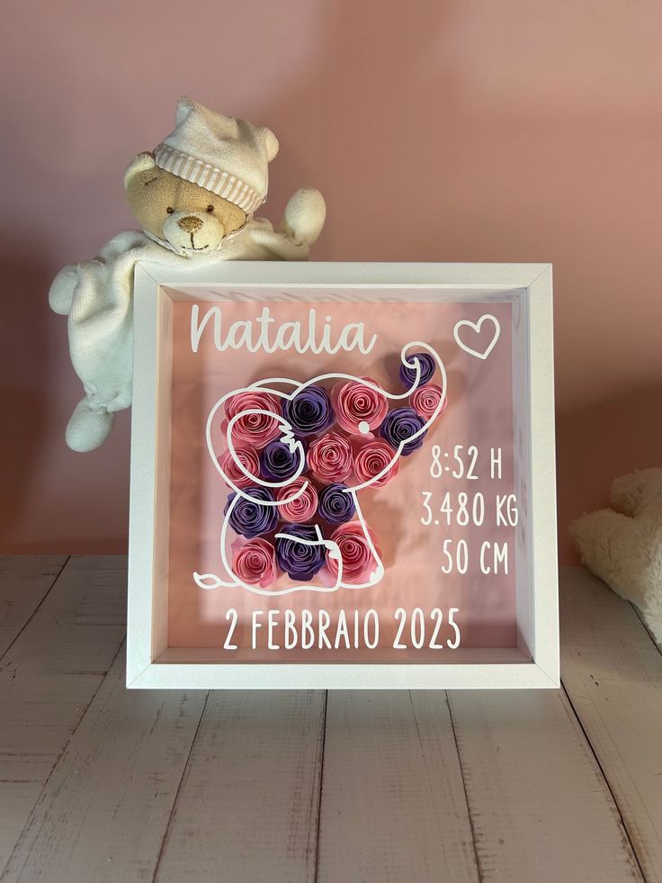 SHADOW BOX PERSONALIZZATE CON ROSE 3D