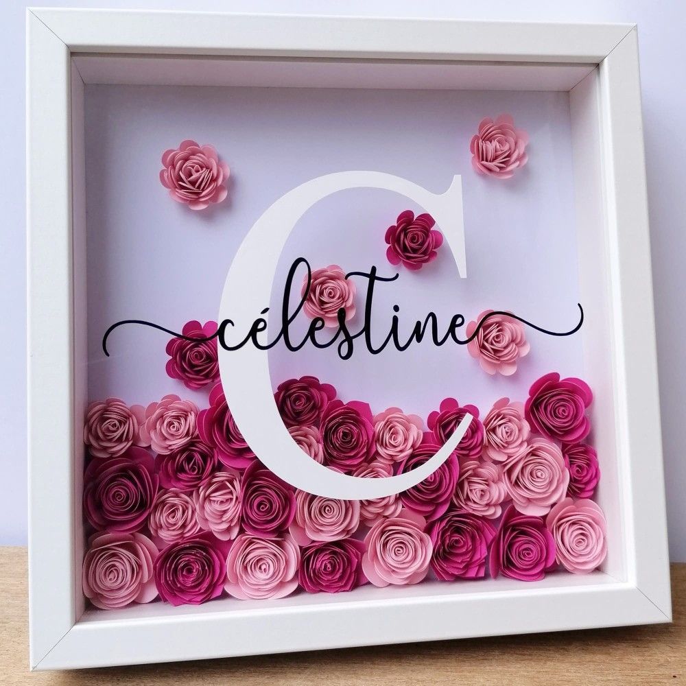 SHADOW BOX PERSONALIZZATE CON ROSE 3D