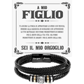 Bracciale Pelle Intrecciata A mio Figlio - Sei il mio Orgoglio.