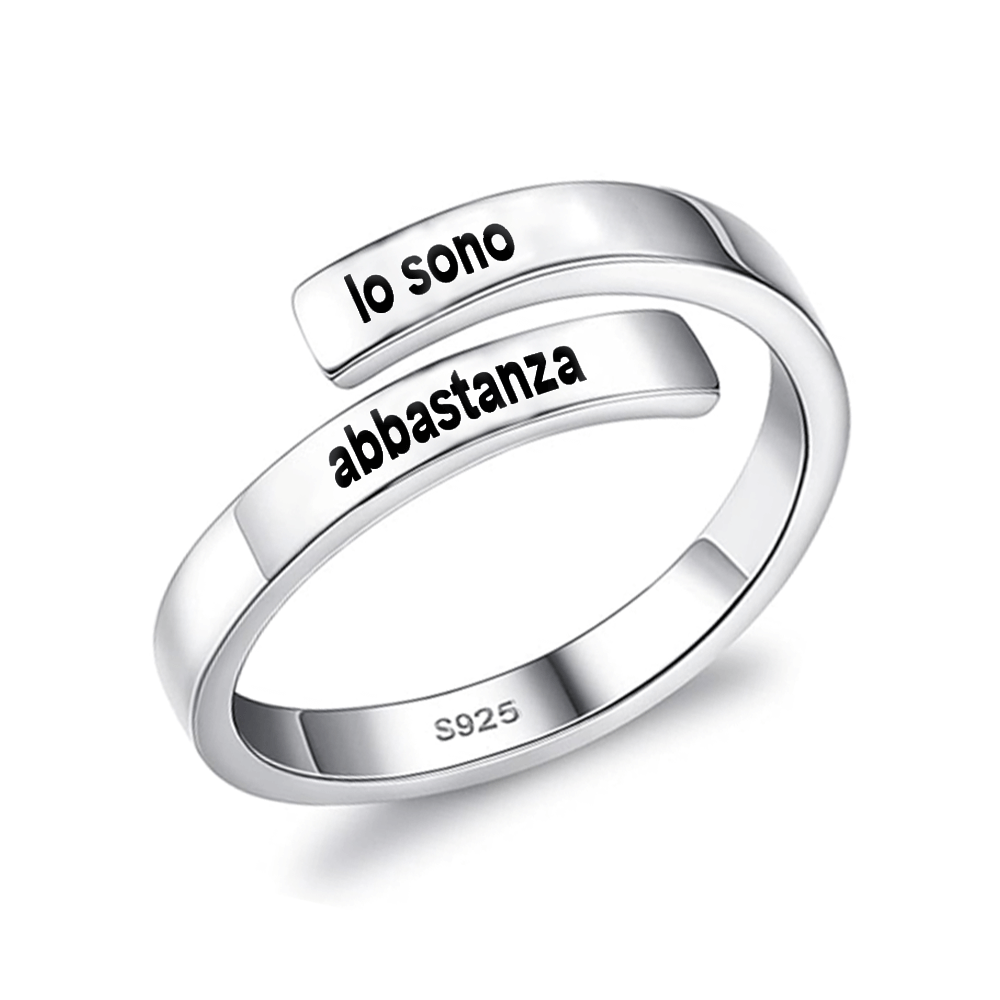 Anello da Donna in Argento Sterling 925 - Io Sono Abbastanza
