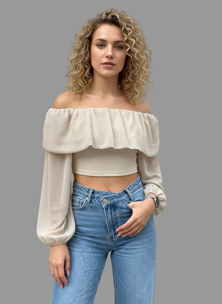 Maglia ballon scollo a barca