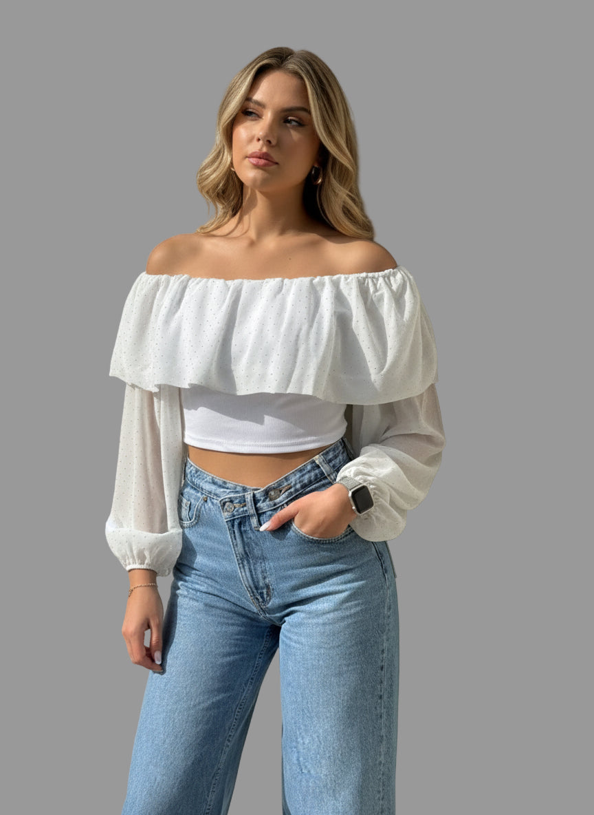 Maglia ballon scollo a barca