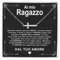 Collana Croce orizzontale - Al mio Ragazzo, dal tuo Amore.