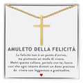 Collana Croce Oro - Amuleto della Felicità.