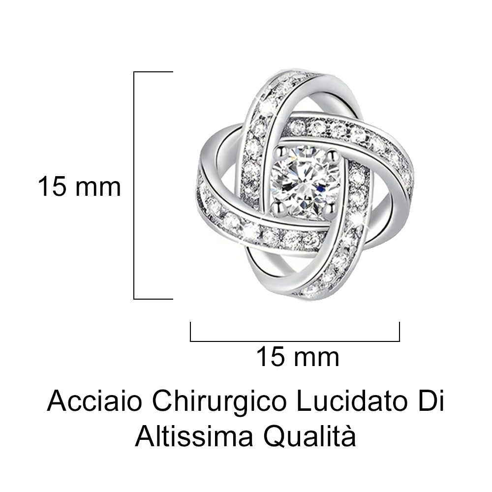 Orecchini Nodo con Pietra in Acciaio chirurgico - Alla mia migliore amica