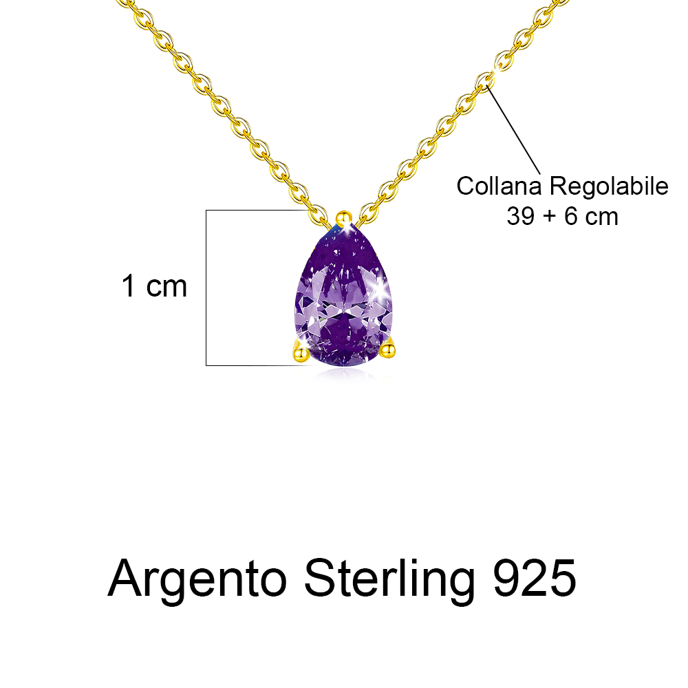 Collana con Pietra Ametista - Argento Sterling 925