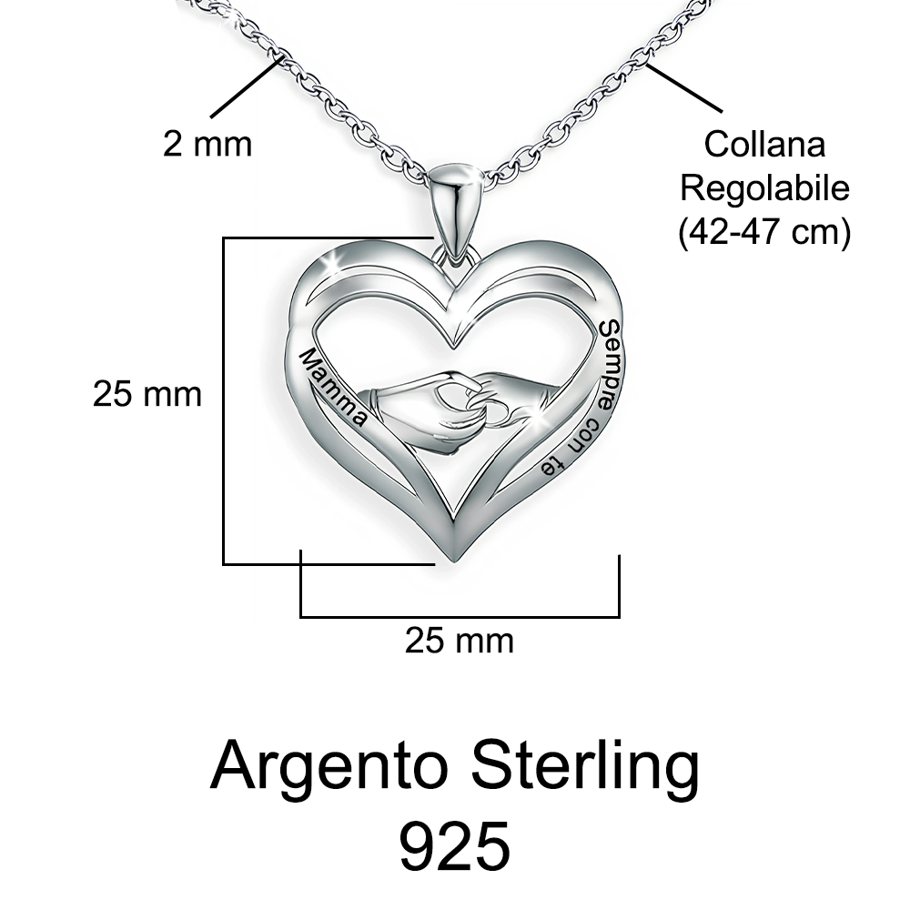 Collana da Donna in Argento Sterling 925 - Mamma, Sempre con Te