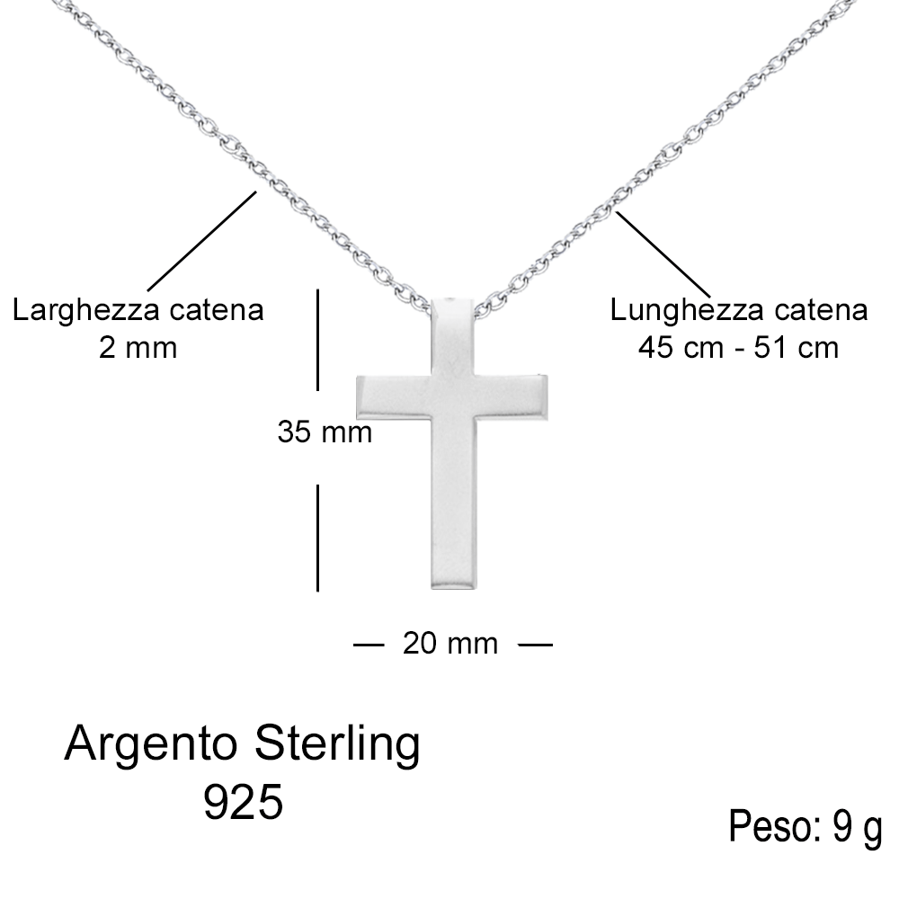 Collana Croce Argento sterling 925 - Al mio Ragazzo