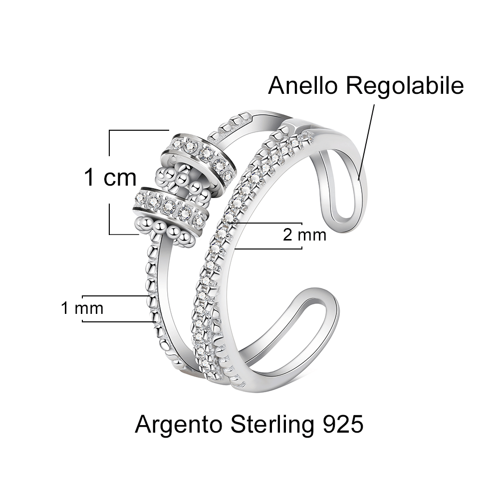 Anello da Donna in Argento Sterling 925 Per il mio amore - Ansia
