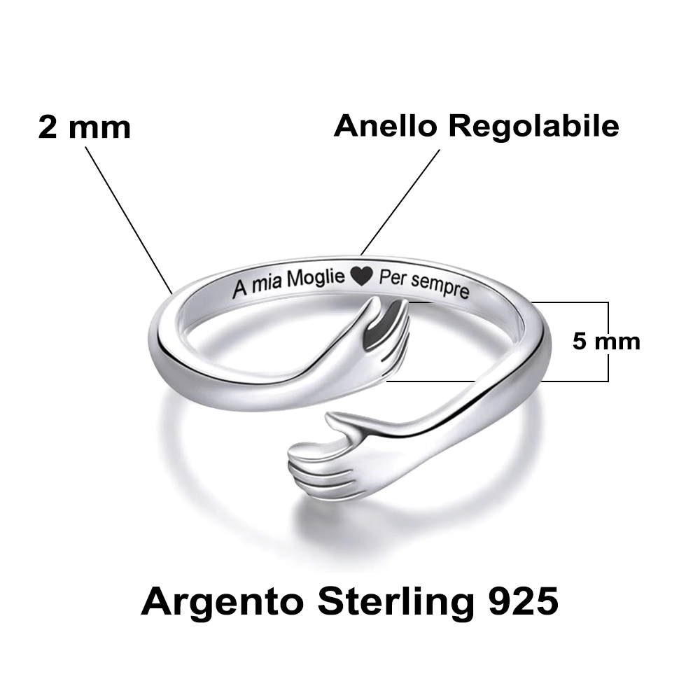 Anello da Donna in Argento Sterling 925 - A Mia Moglie