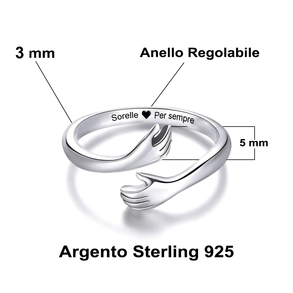 Anello da Donna in Argento Sterling 925 - Sorelle Per Sempre