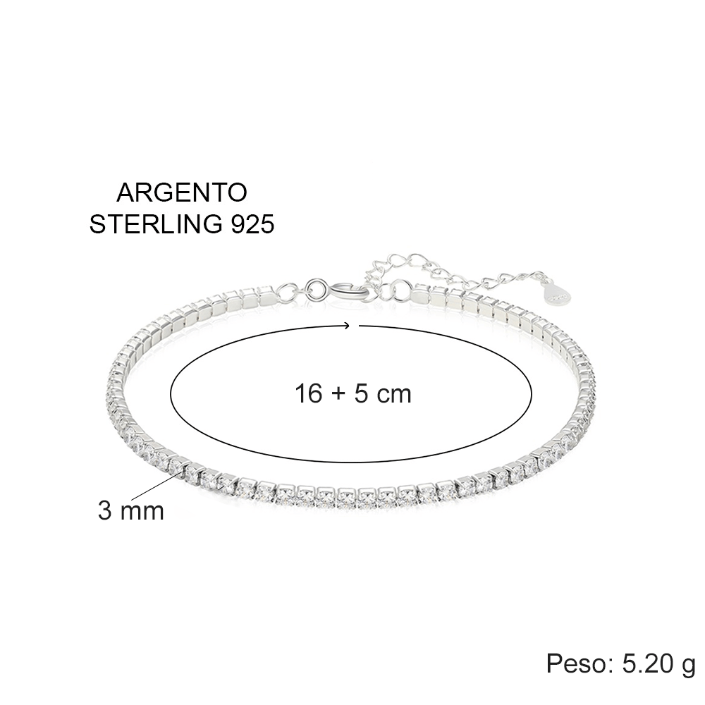 Bracciale Tennis in Argento Sterling 925 - BabySitter
