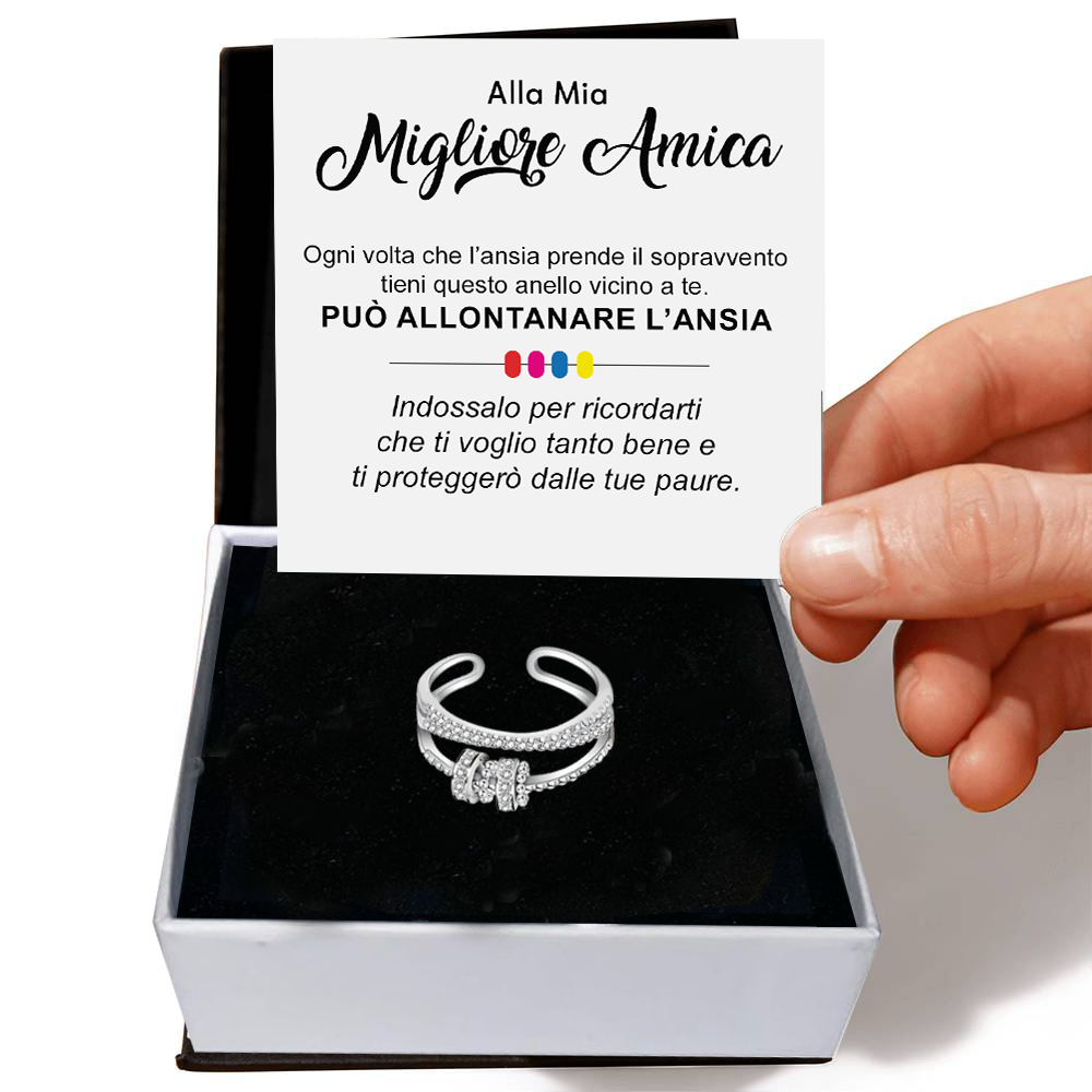 Anello da Donna in Argento Sterling 925 Per la mia migliore amica - Ansia