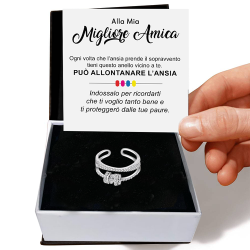 Anello da Donna in Argento Sterling 925 Per la mia migliore amica - Ansia