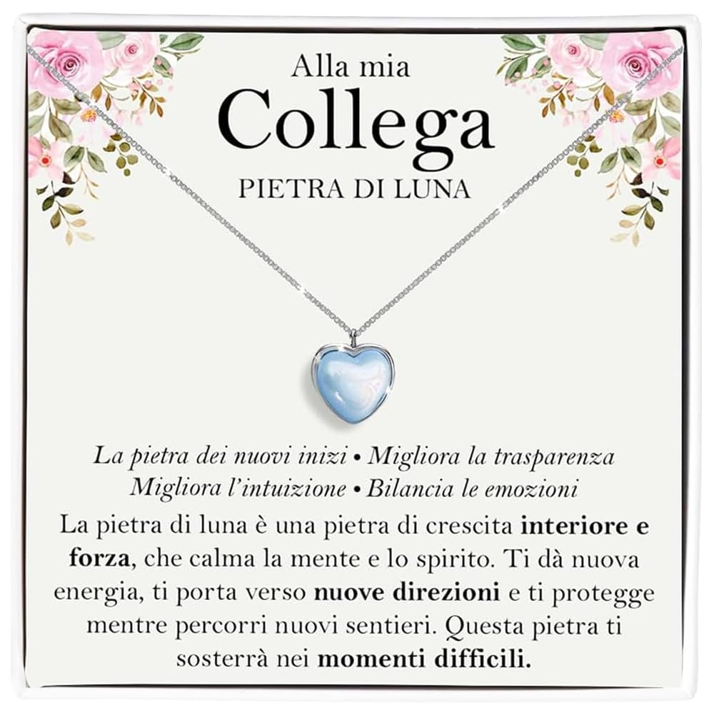 Collana Pietra di Luna in Argento Sterling 925 - Alla mia collega