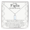 Collana Pietra di Luna Rettangolare in Argento Sterling 925 - A mia Figlia