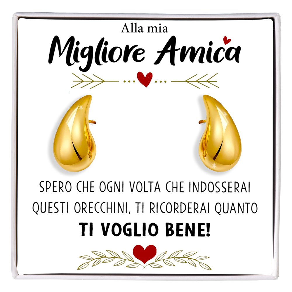Orecchini a Goccia in Acciaio chirurgico - Alla Migliore Amica