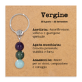 Portachiavi Con Cristalli Naturali Curativi - Segni Zodiacali - Vergine