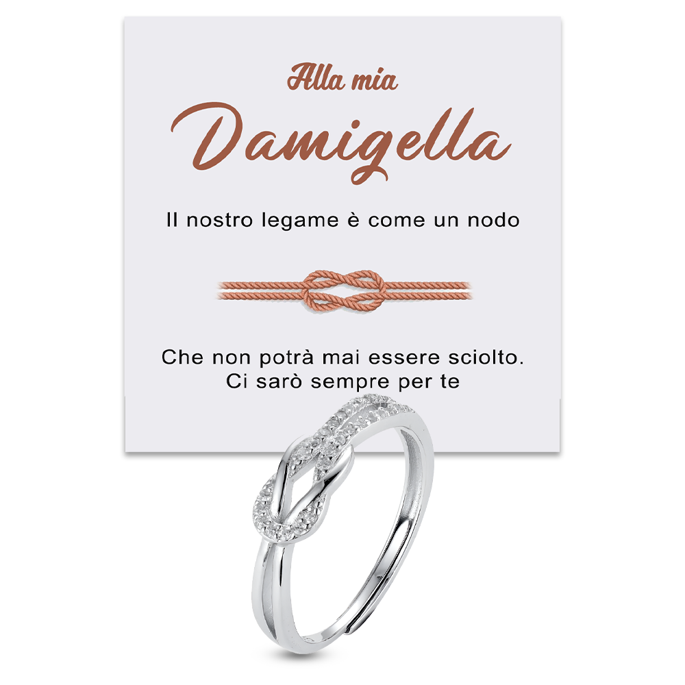 Anello Nodo da Donna in Argento Sterling 925 - Alla mia damigella