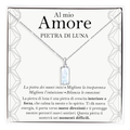 Collana Pietra di Luna Rettangolare in Argento Sterling 925 - Al mio Amore