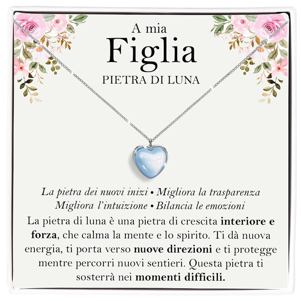 Collana Pietra di Luna in Argento Sterling 925 - A mia figlia