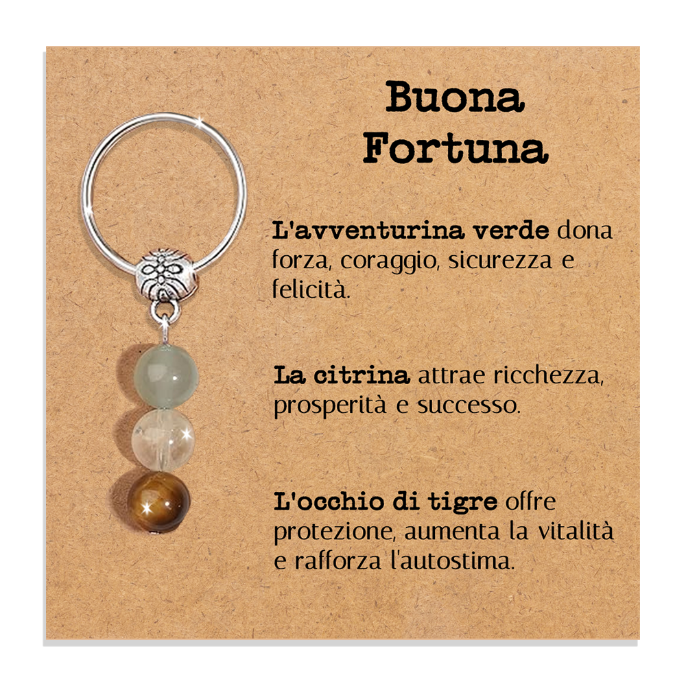Portachiavi Con Cristalli Naturali Curativi - Buona Fortuna