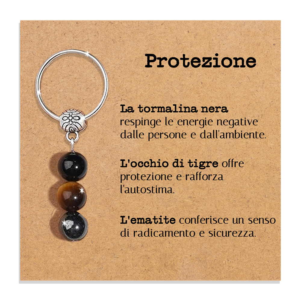 Portachiavi Con Cristalli Naturali Curativi - Protezione