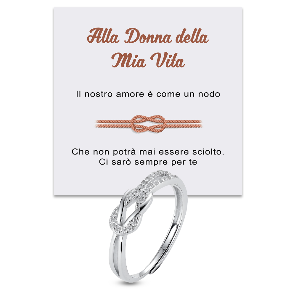 Anello Nodo da Donna in Argento Sterling 925 - Alla donna della mia vita