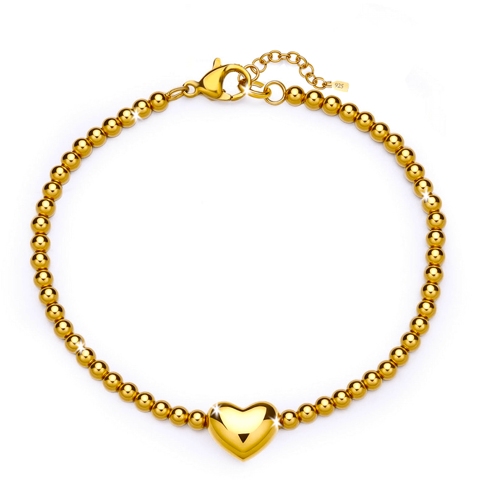 Bracciale Donna in Argento Sterling 925 - Con catena di cuori