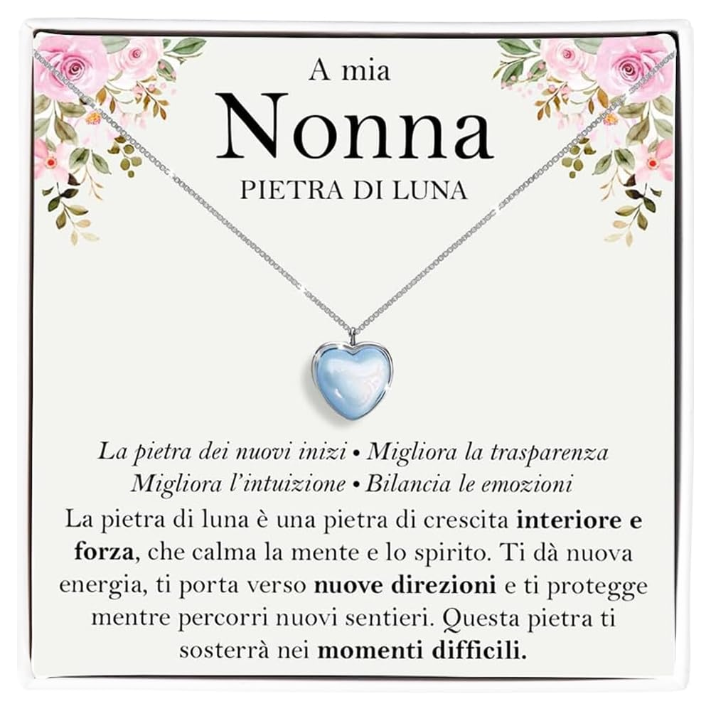 Collana Pietra di Luna in Argento Sterling 925 - A mia nonna