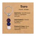 Portachiavi Con Cristalli Naturali Curativi - Segni Zodiacali - Toro