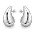 Orecchini a Goccia Donna in Acciaio chirurgico con Finitura in Oro Bianco 18k