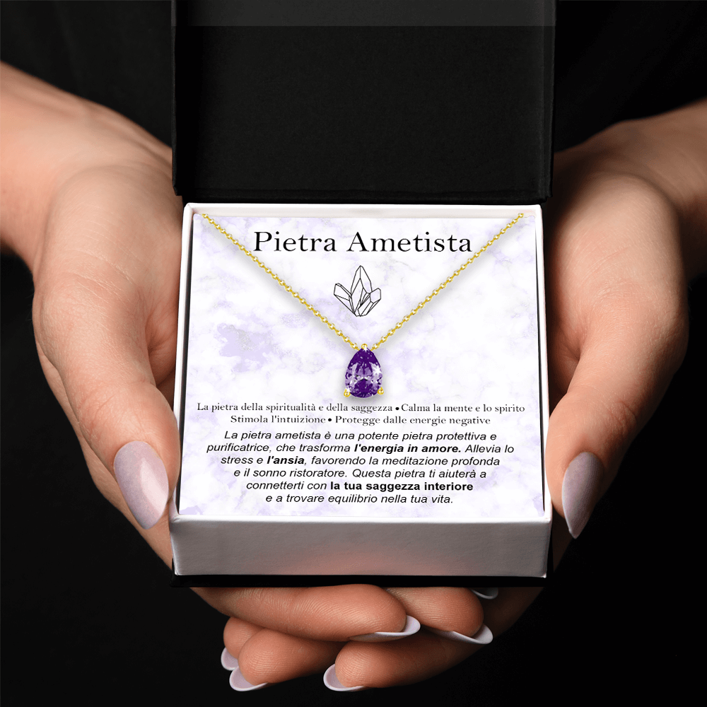 Collana con Pietra Ametista - Argento Sterling 925