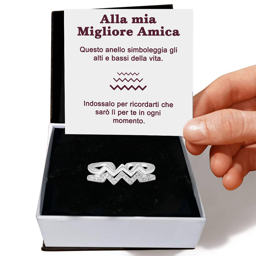 Anello in Argento Sterling 925 - Alla mia Migliore Amica  - Alti e Bassi