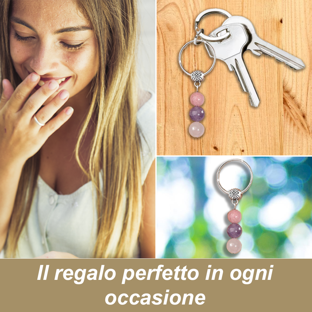 Portachiavi Con Cristalli Naturali Curativi - Buona Fortuna
