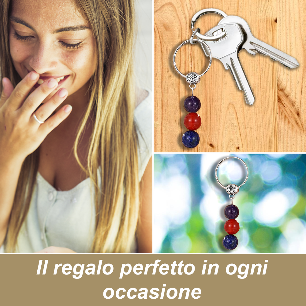 Portachiavi Con Cristalli Naturali Curativi - Segni Zodiacali - Leone