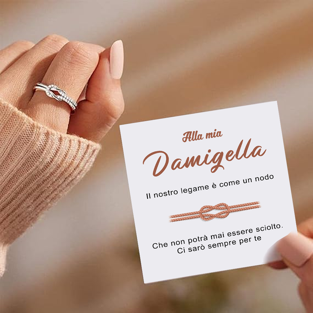 Anello Nodo da Donna in Argento Sterling 925 - Alla mia damigella