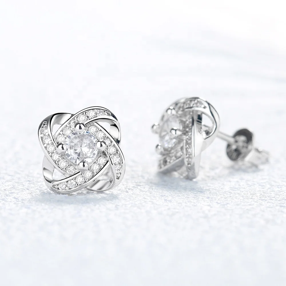 Orecchini Nodo con Pietra in Acciaio chirurgico - A mia mamma