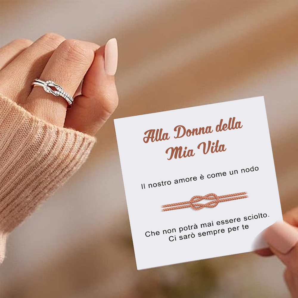 Anello Nodo da Donna in Argento Sterling 925 - Alla donna della mia vita