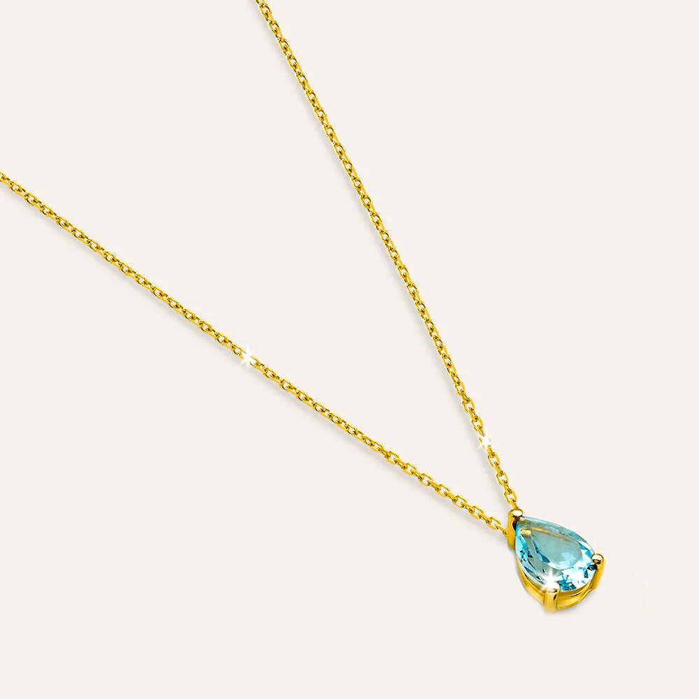Collana con Pietra Acquamarina in Argento Sterling 925