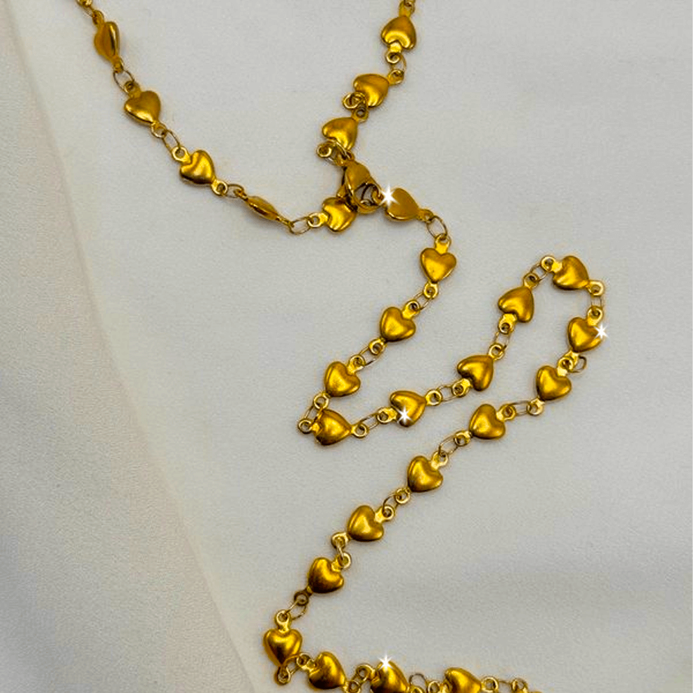 Collana Donna Lunga con catena di cuori